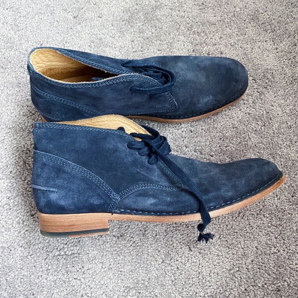 John Varvatos Suede Ankle Lace-Up Boots